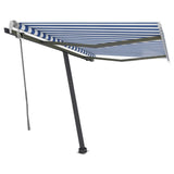 Vidaxl Luifel extensible manuellement avec LED 300x250 cm bleu et blanc
