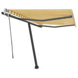Vidaxl luifel extensible manuellement avec LED 300x250 cm jaune et blanc