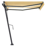 Vidaxl luifel extensible manuellement avec LED 300x250 cm jaune et blanc