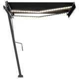 Vidaxl Luifel extensible manuellement avec une couleur anthracite LED 300x250 cm
