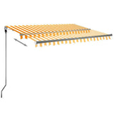 Vidaxl Luifel automatique avec led et capteur de vent 300x250 cm jaune et blanc
