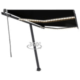 Vidaxl luifel automatique avec led et capteur de vent 300x250 cm anthracite