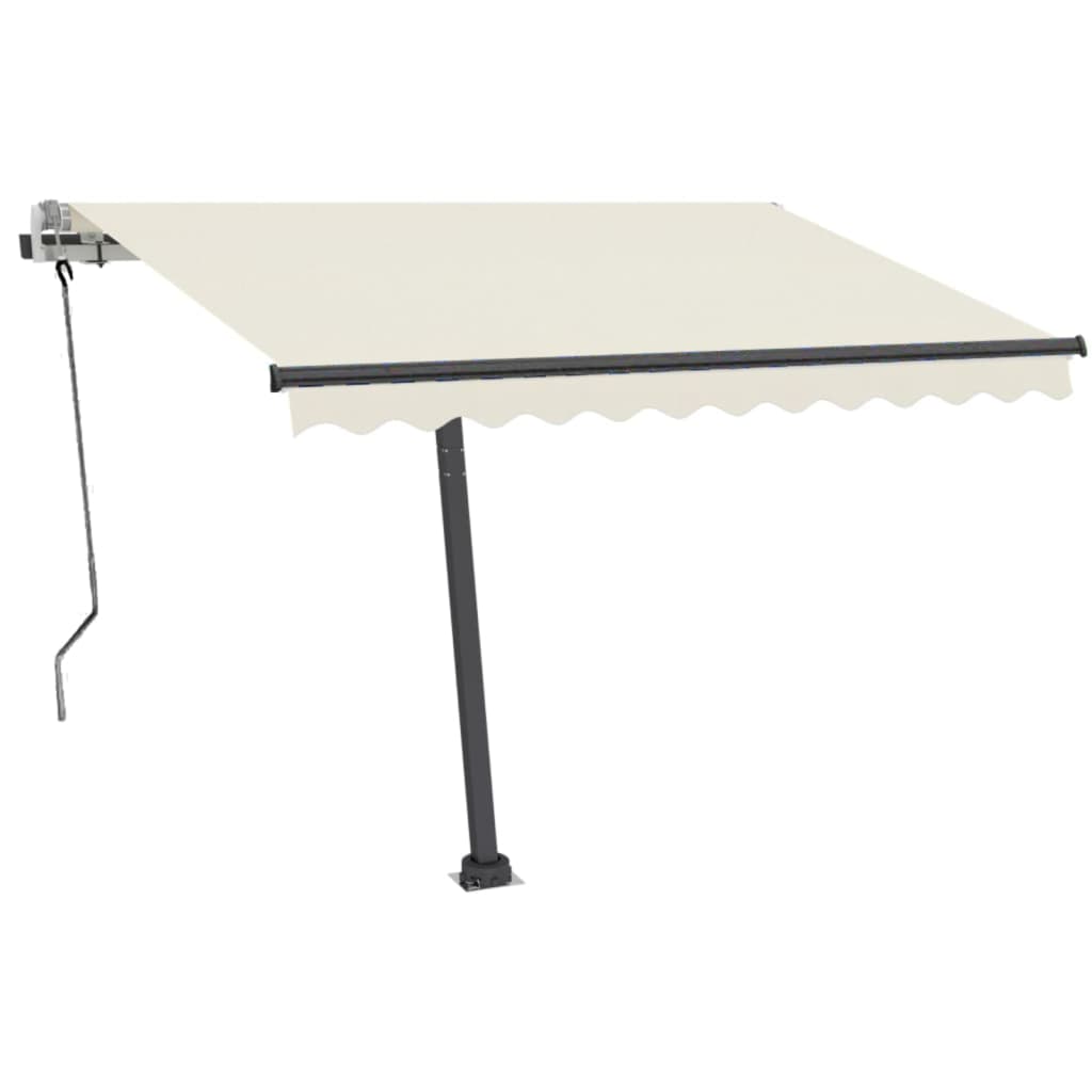 Vidaxl Luifel extensible manuellement avec la Crème à LED 350x250 cm -Colore