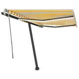 Vidaxl Luifel extensible manuellement avec LED 350x250 cm jaune et blanc