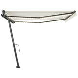 Vidaxl Luifel extensible manuellement avec la Crème LED 400x300 cm -Colored