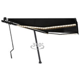 Vidaxl Luifel extensible manuellement avec une couleur anthracite LED 400x300 cm