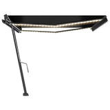 Vidaxl Luifel extensible manuellement avec une couleur anthracite LED 400x300 cm