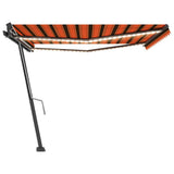 Vidaxl Luifel extensible manuellement avec LED 400x300 cm orange et marron