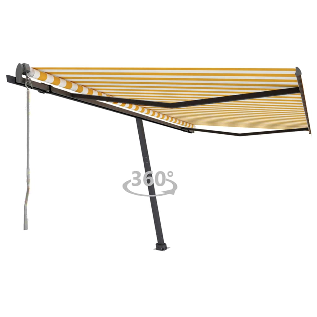 Vidaxl Luifel - Free - Automatic 400x300 cm jaune et blanc