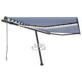 Vidaxl Luifel Automatique avec led et capteur de vent 400x300cm bleu et blanc