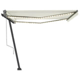 Vidaxl Luifel Automatique avec led et capteur de vent 400x300 cm couleur crème