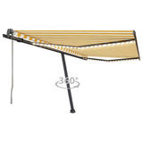 Vidaxl Luifel automatique avec led et capteur de vent 400x300 cm jaune et blanc