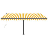Vidaxl Luifel automatique avec led et capteur de vent 400x300 cm jaune et blanc