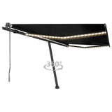 Vidaxl luifel automatique avec led et capteur de vent 400x300 cm anthracite