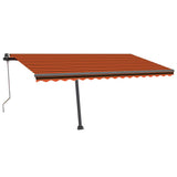 Vidaxl Luifel Automatique avec capteur de vent LED 400x300 cm Brun orange