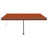 Vidaxl Luifel Automatique avec capteur de vent LED 400x300 cm Brun orange