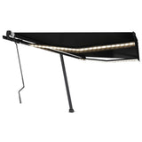 Vidaxl Luifel extensible manuellement avec une couleur anthracite LED 450x300 cm