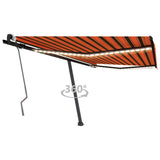 Vidaxl Luifel extensible manuellement avec LED 450x300 cm orange et brun