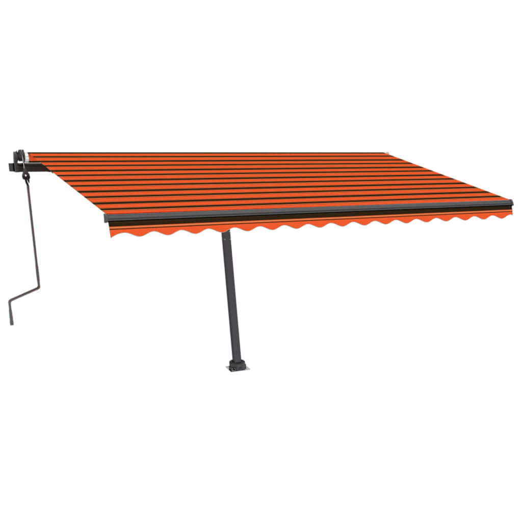 Vidaxl Luifel extensible manuellement avec LED 450x300 cm orange et brun