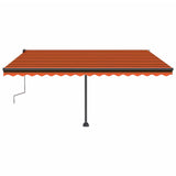 Vidaxl Luifel extensible manuellement avec LED 450x300 cm orange et brun