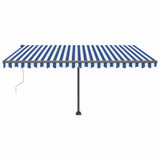 Vidaxl luifel automatique avec led et capteur de vent 450x300 cm blanc bleu