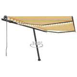 Vidaxl Luifel Automatique avec led et capteur de vent 450x300 cm jaune et blanc