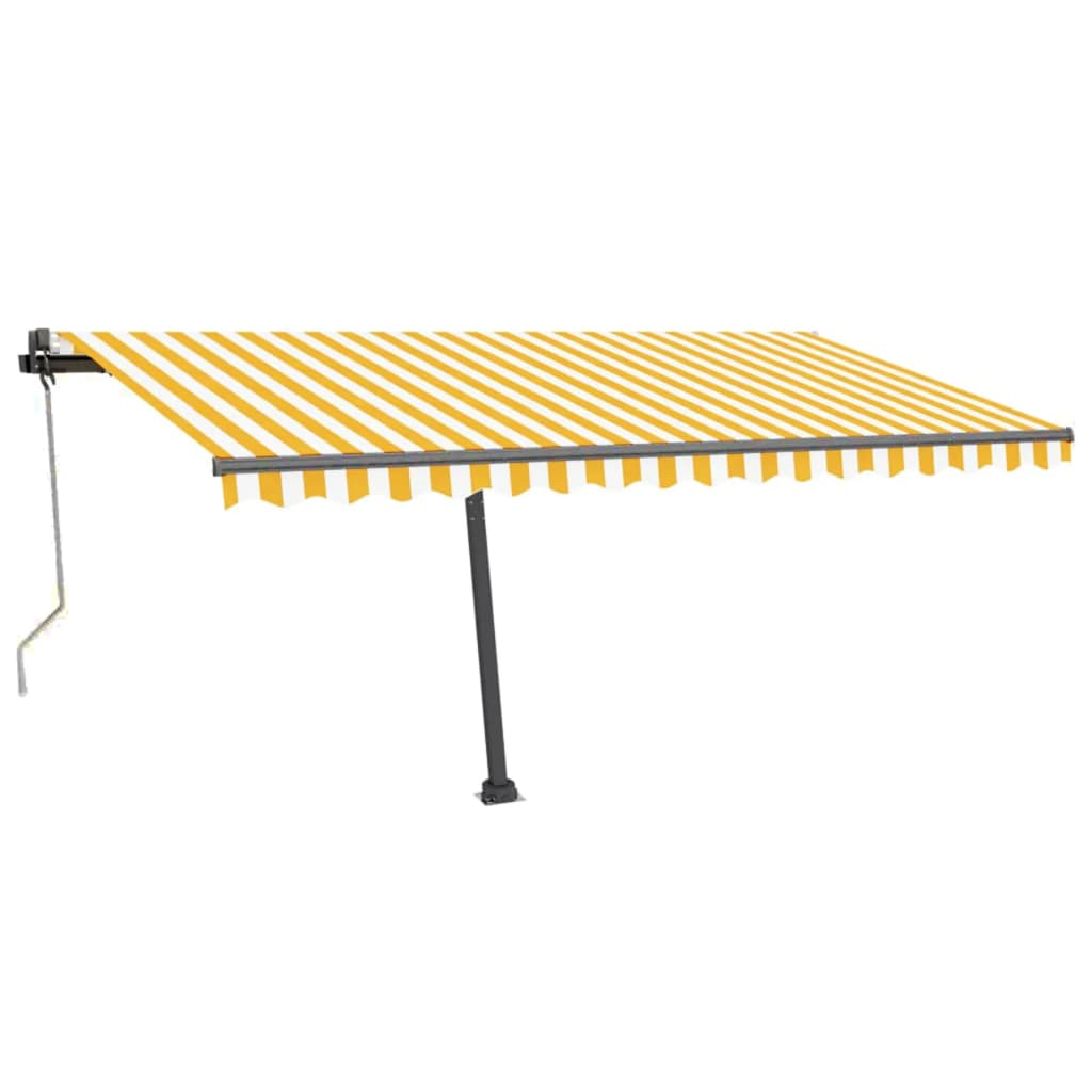 Vidaxl Luifel Automatique avec led et capteur de vent 450x300 cm jaune et blanc