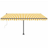 Vidaxl Luifel Automatique avec led et capteur de vent 450x300 cm jaune et blanc