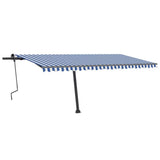 Vidaxl Luifel détaché étend manuellement 500x300 cm bleu et blanc