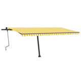 Vidaxl Luifel détaché étend manuellement 500x300 cm jaune et blanc