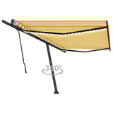 Vidaxl luifel extensible manuellement avec LED 500x300 cm jaune et blanc