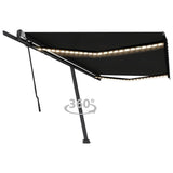 Vidaxl Luifel extensible manuellement avec une couleur anthracite LED 500x300 cm