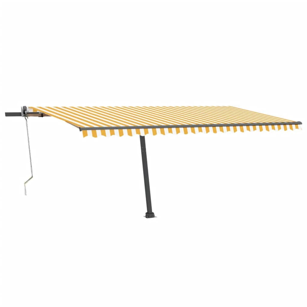 Vidaxl Luifel automatique avec led et capteur de vent 500x300 cm jaune et blanc