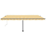Vidaxl Luifel automatique avec led et capteur de vent 500x300 cm jaune et blanc