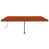 Vidaxl Luifel Automatique avec capteur de vent LED 500x300 cm Brun orange