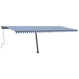 Vidaxl Luifel détaché étend manuellement 600x300 cm bleu et blanc
