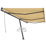 Vidaxl Luifel détaché étend manuellement 600x300 cm jaune et blanc