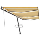 Vidaxl Luifel extensible manuellement avec LED 600x300 cm jaune et blanc