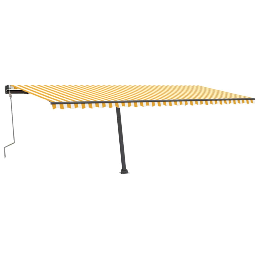 Vidaxl Luifel extensible manuellement avec LED 600x300 cm jaune et blanc