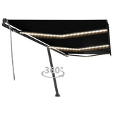Vidaxl Luifel extensible manuellement avec une couleur anthracite LED 600x300 cm