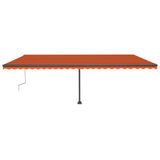 Vidaxl luifel extensible manuellement avec LED 600x300 cm orange et marron