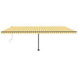 Vidaxl Luifel automatique avec led et capteur de vent 600x300 cm jaune et blanc