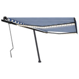 Vidaxl Luifel extensible manuellement avec LED 400x350 cm bleu et blanc