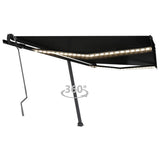 Vidaxl Luifel extensible manuellement avec une couleur anthracite LED 400x350 cm
