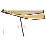 Vidaxl Luifel automatique avec led et capteur de vent 400x350 cm jaune et blanc