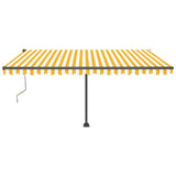 Vidaxl Luifel automatique avec led et capteur de vent 400x350 cm jaune et blanc