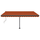 Vidaxl luifel automatique avec capteur de vent LED 400x350 cm brun orange
