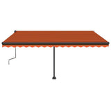 Vidaxl Luifel détaché étend manuellement 450x350 cm en brun orange