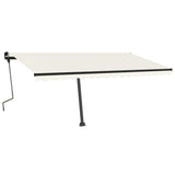 Vidaxl Luifel extensible manuellement avec la Crème à LED 450x350 cm -Colore
