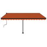 Vidaxl Luifel extensible manuellement avec LED 450x350 cm orange et marron
